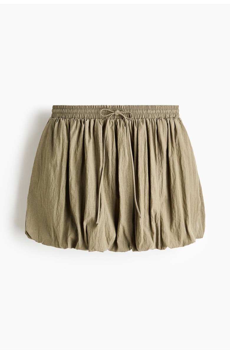 H&M Bubble-hem Skirt, Main, color, Light Khaki Green