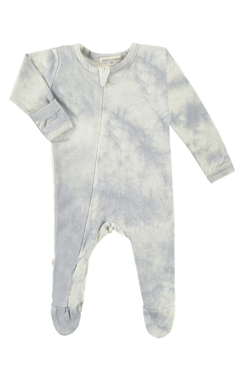 PAIGELAUREN Marbled Cotton & Modal Footie, Main, color, 