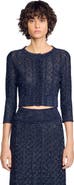 SANDRO Strass knit cropped cardigan
