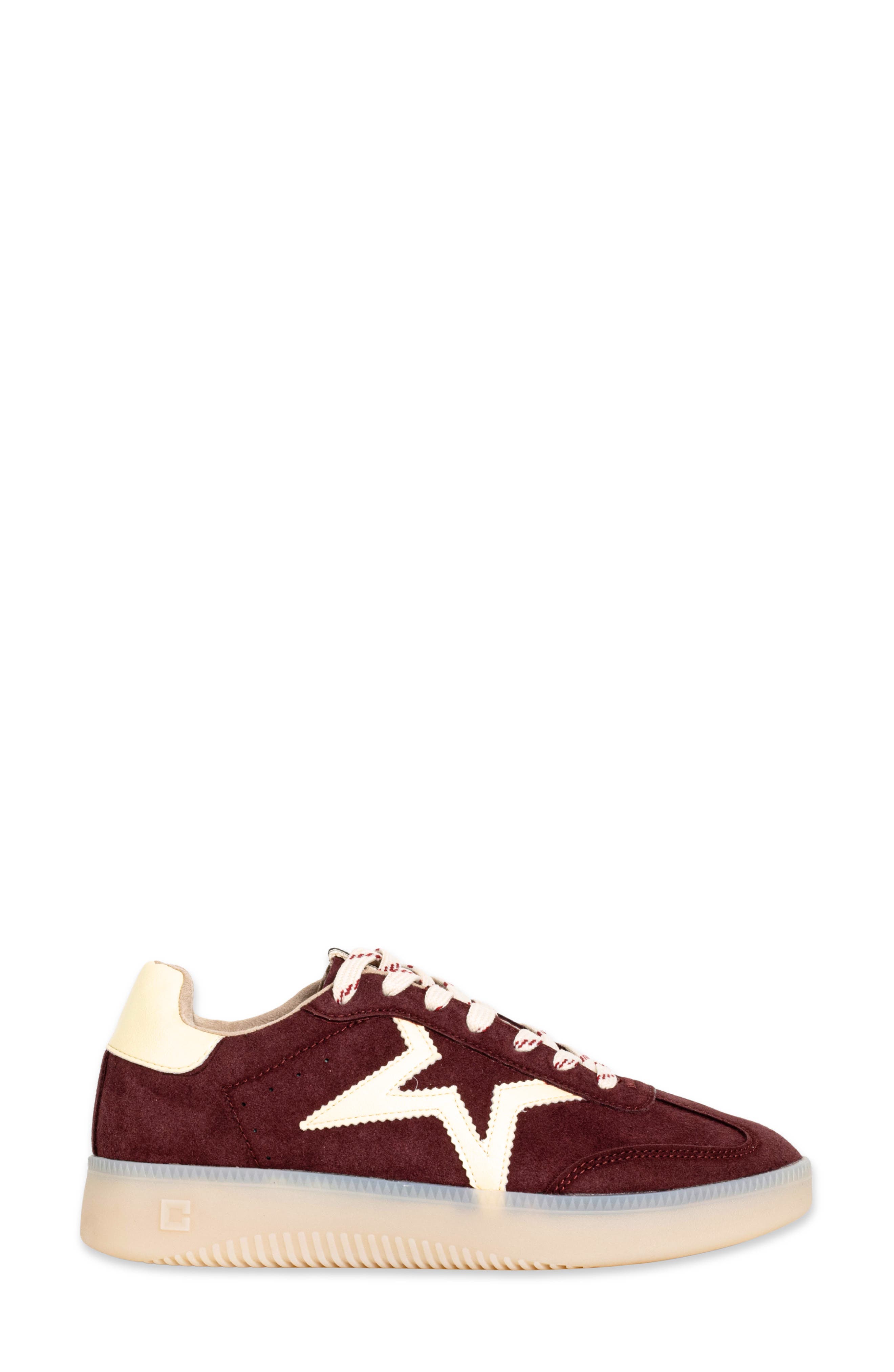 Peaches Sneaker, Alternate, color, DARK RED SUEDE