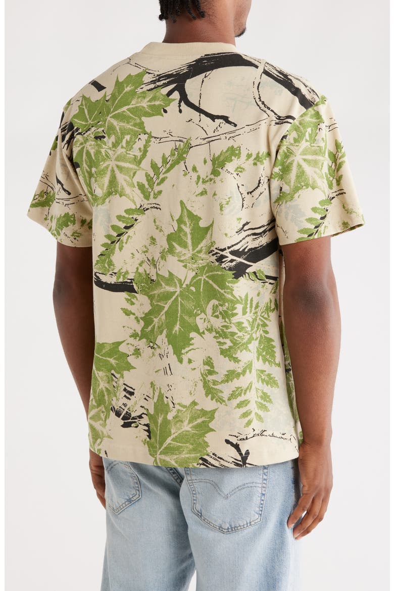 Leaves Crewneck T-Shirt, Alternate, color, GREEN LEAF MULTI