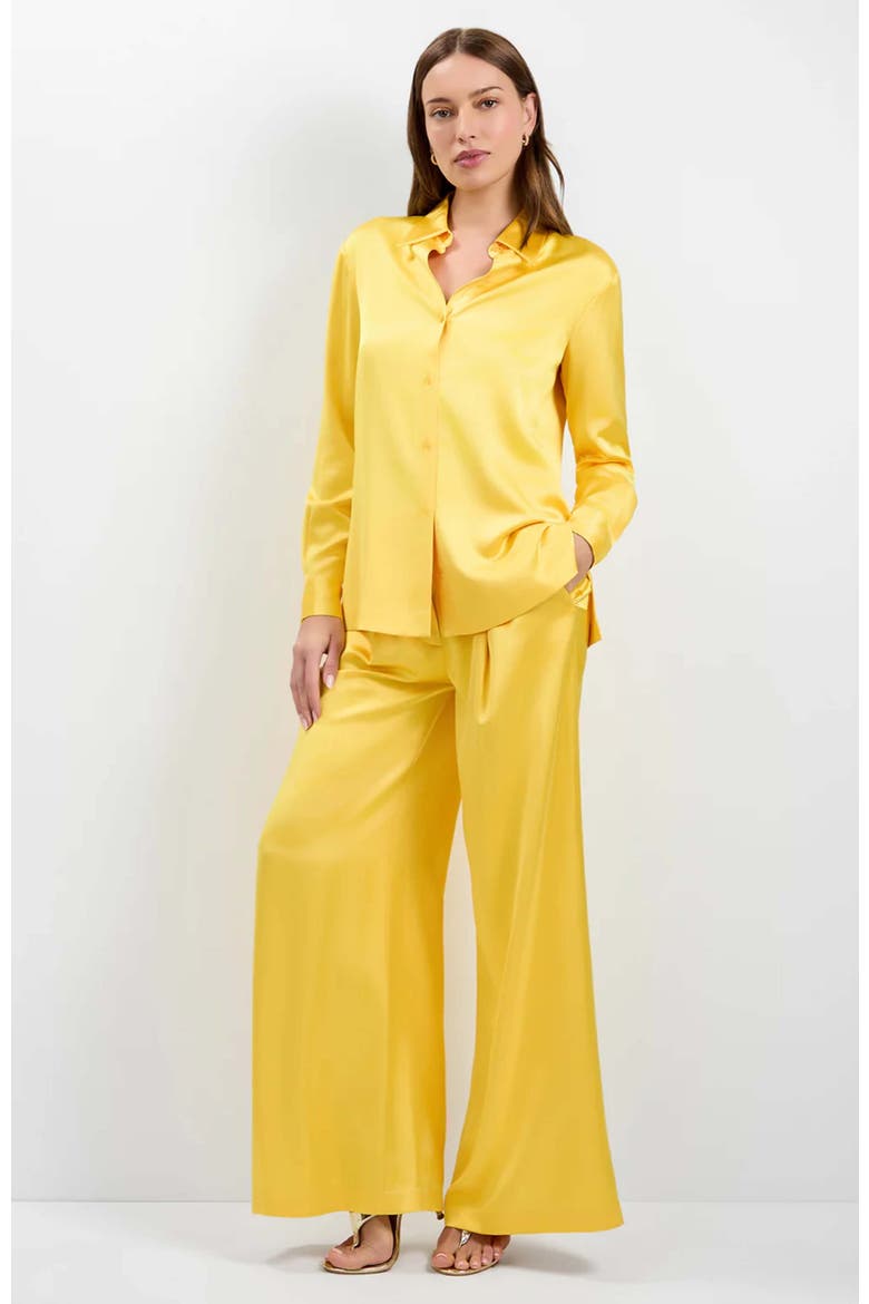 Bristlecone Satin Shirt, Main, color, Lambretta Lemon