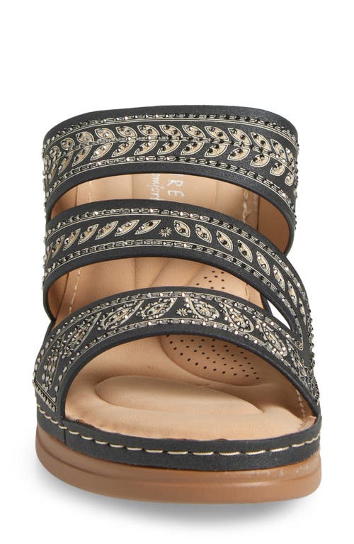 Extreme By Eddie Marc Embellished Wedge Sandal