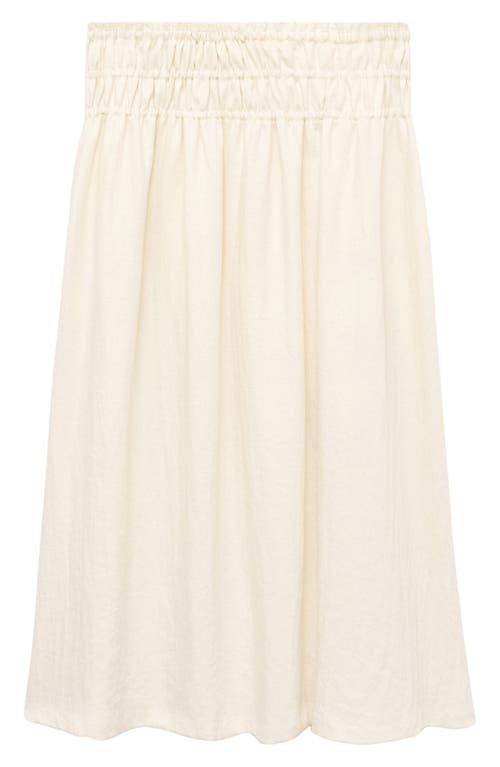 Mango Shirred Maxi Skirt In White
