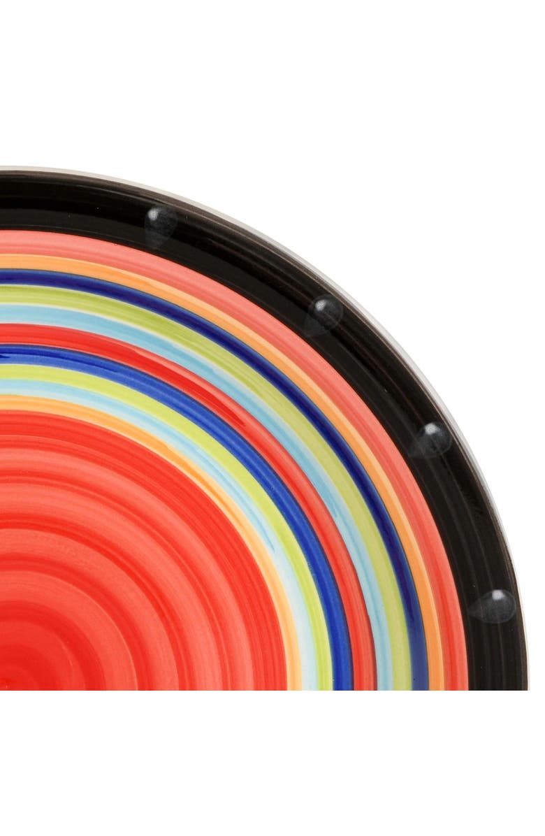 Gibson Home Casa Stellar 16 Piece Round Stoneware Dinnerware Set, Alternate, color, Red