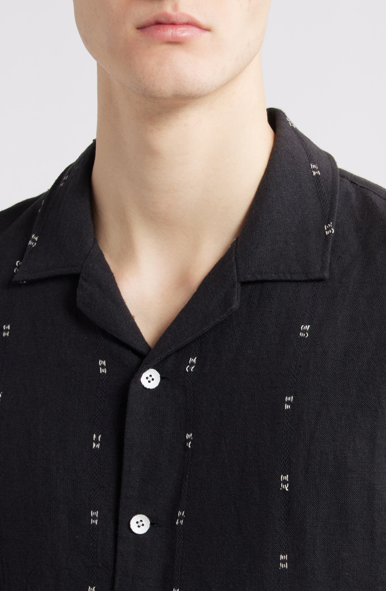 rag & bone Avery Embroidered Cotton & Linen Linen Camp Shirt ...