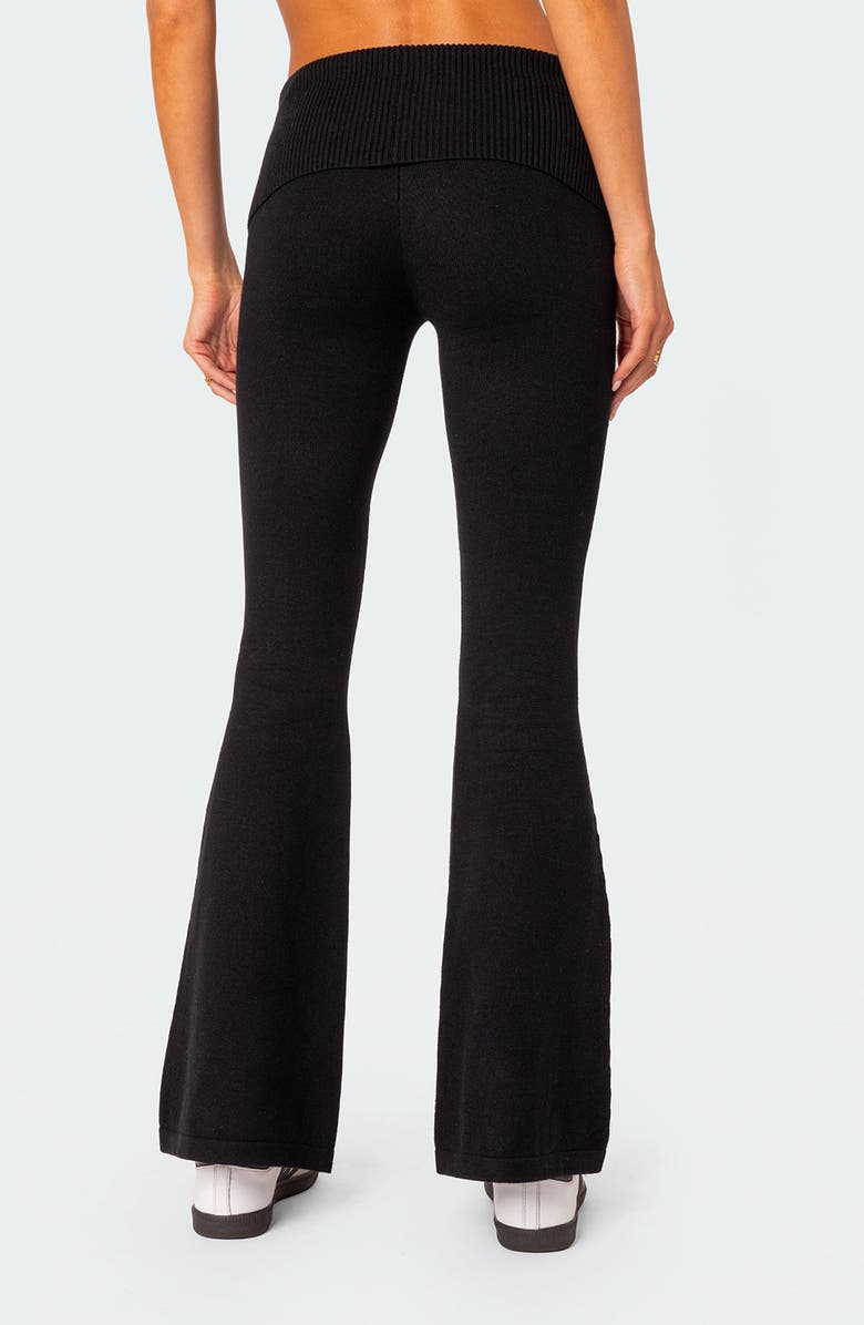EDIKTED Desiree Foldover Flare Pants, Alternate, color, Black