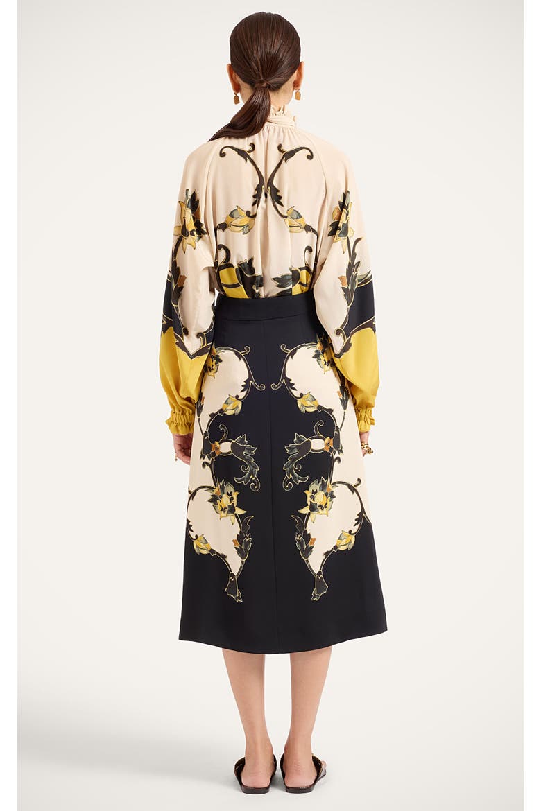 Santa Monica Skirt, Alternate, color, Buttercup Placée Black