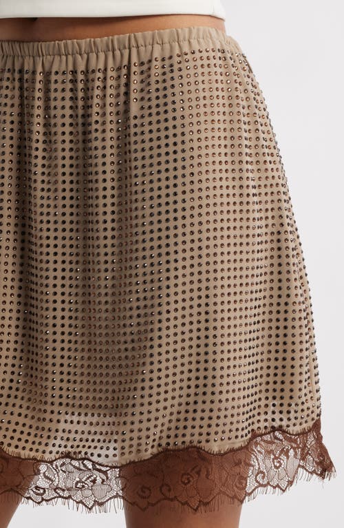 Topshop Embellished Lace Trim Miniskirt
