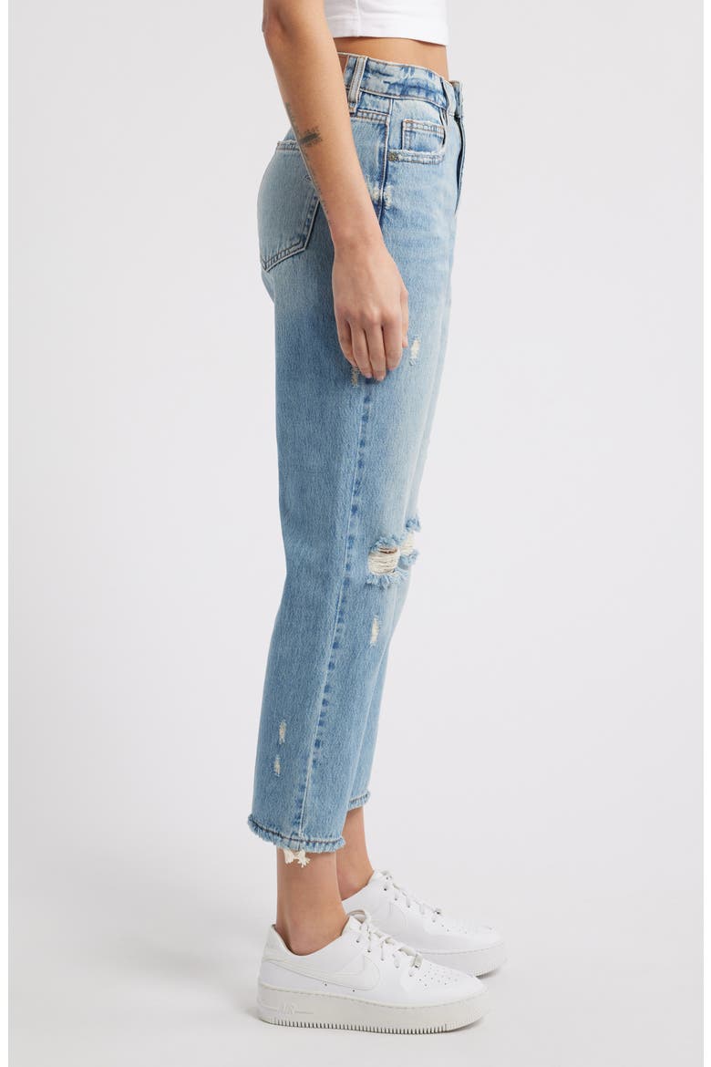Classic Summer Distressed Straight Leg Jeans, Alternate, color, MED WASH