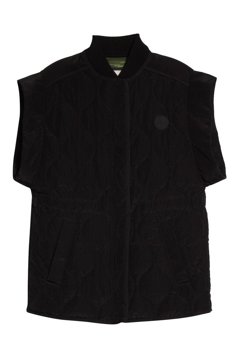 Quilted Extended Shoulder Vest, Alternate, color, BLACK