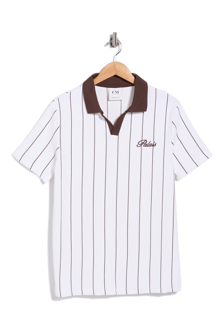 Vertical Stripe Polo, Alternate, color, WHITE