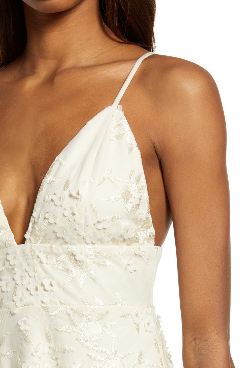 Lulus Flourishing Embroidered Lace Fit & Flare Dress, Alternate, color, 