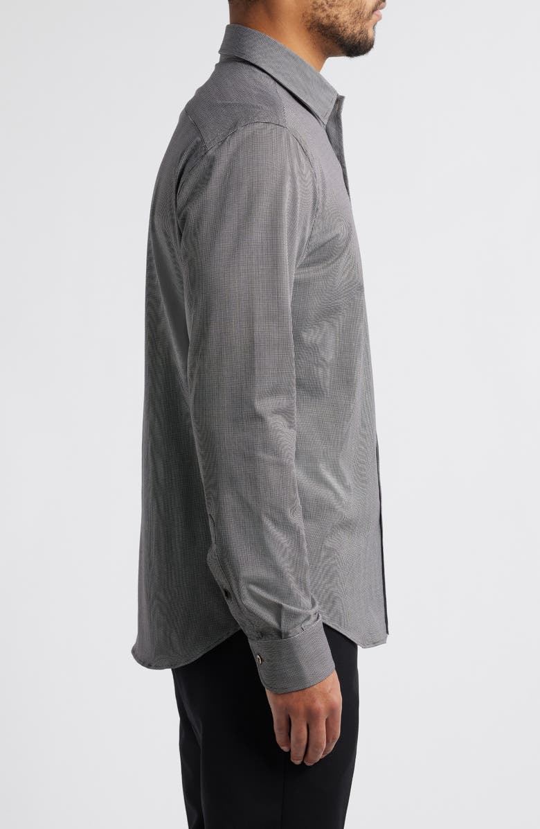 Zanella Bond Micropattern Knit Cotton Blend Dress Shirt, Alternate, color, Brown