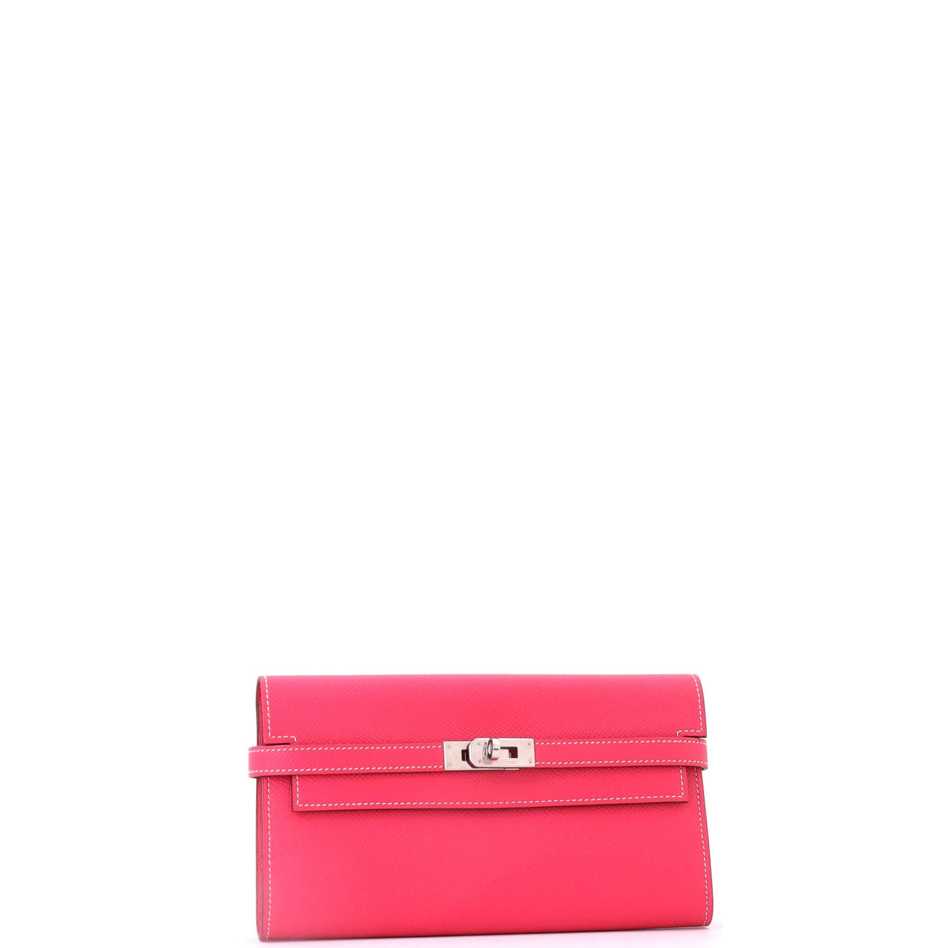 Pre-Owned Hermes Kelly Wallet Epsom Long, Alternate, color, Rose Tyrien