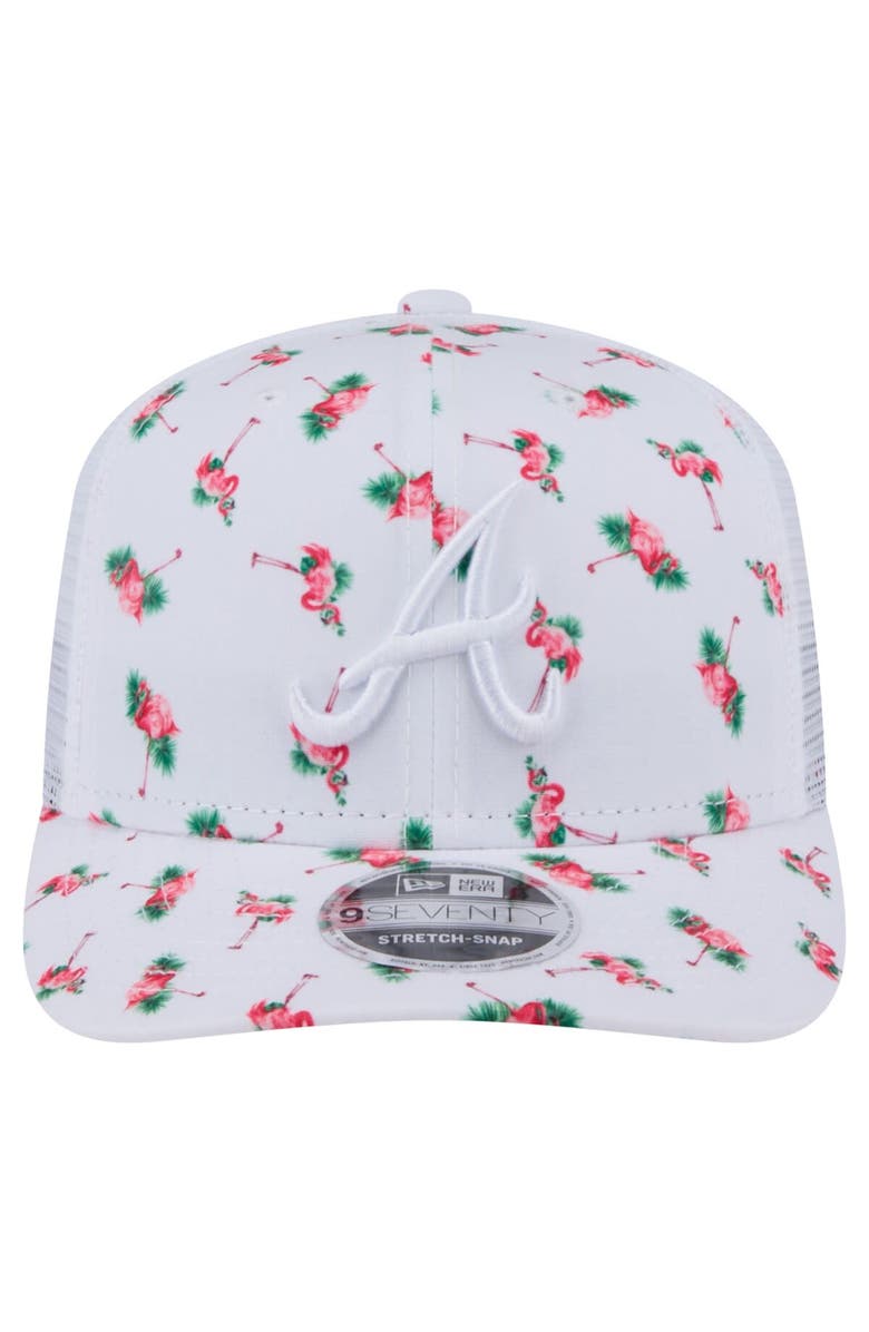 New Era Men's New Era  White Atlanta Braves Flamingo Mesh Back 9SEVENTY Stretch-Snap Hat, Alternate, color, 