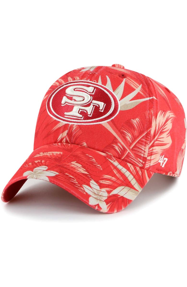 '47 Men's '47 Scarlet San Francisco 49ers Tropicalia Clean Up Adjustable Hat, Main, color,