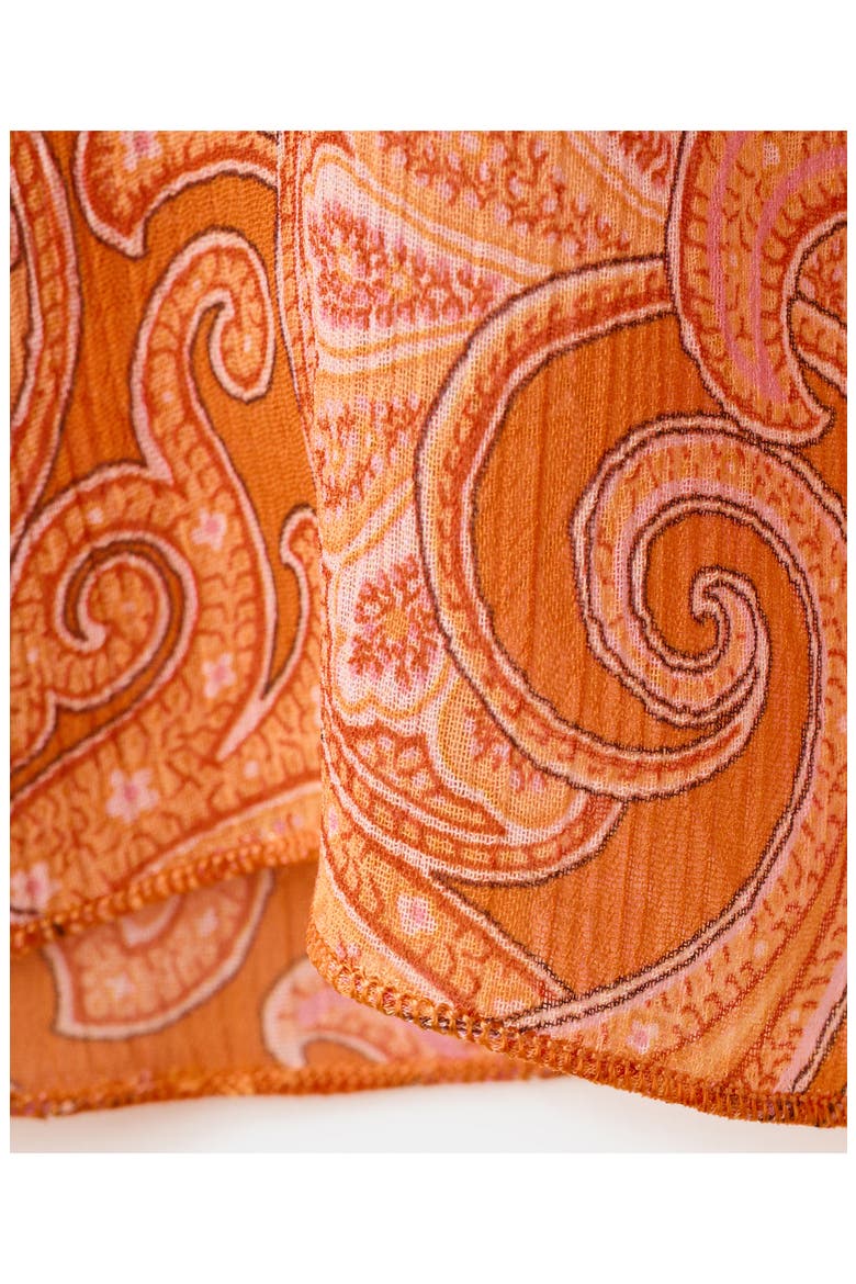 Ruffled Printed Top, Alternate, color, ORANGE