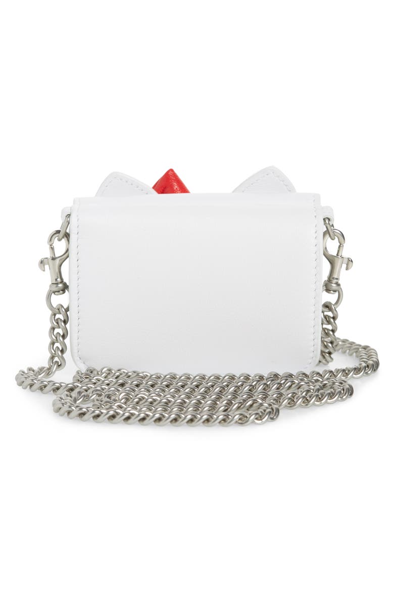 x Hello Kitty® Mini Kitty Calfskin Leather Wallet on a Chain, Alternate, color, OPTIC WHITE