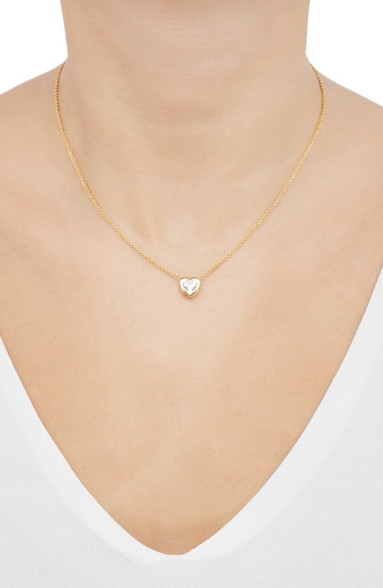 Frankie & Zoe 14K Yellow Gold Lab Grown Diamond Heart Pendant Necklace, Alternate, color, Yellow Gold