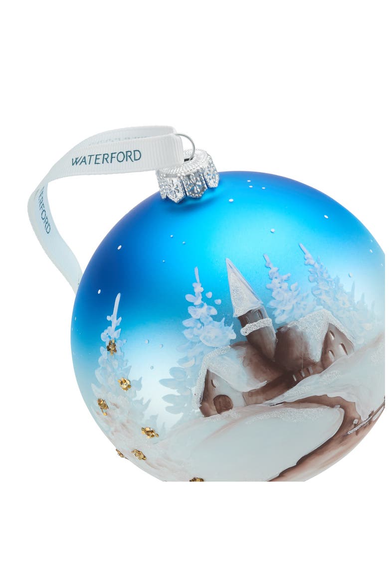 Holiday Heirlooms Winter Scene Glass Ornament, Alternate, color, MULTI