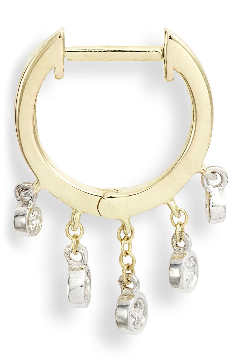Diamond Fringe Hoop Earrings, Alternate, color, YELLOW GOLD/ DIAMOND