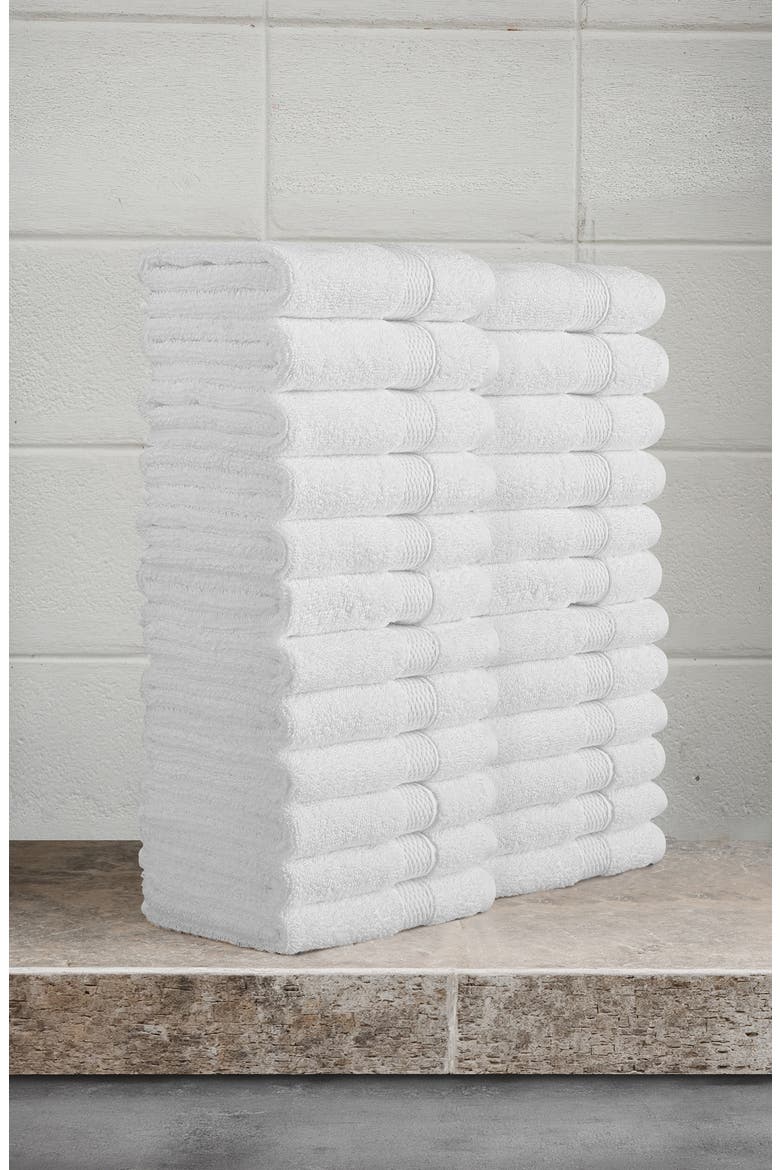 24-Pack Anovia Cotton Washcloths, Alternate, color, WHITE