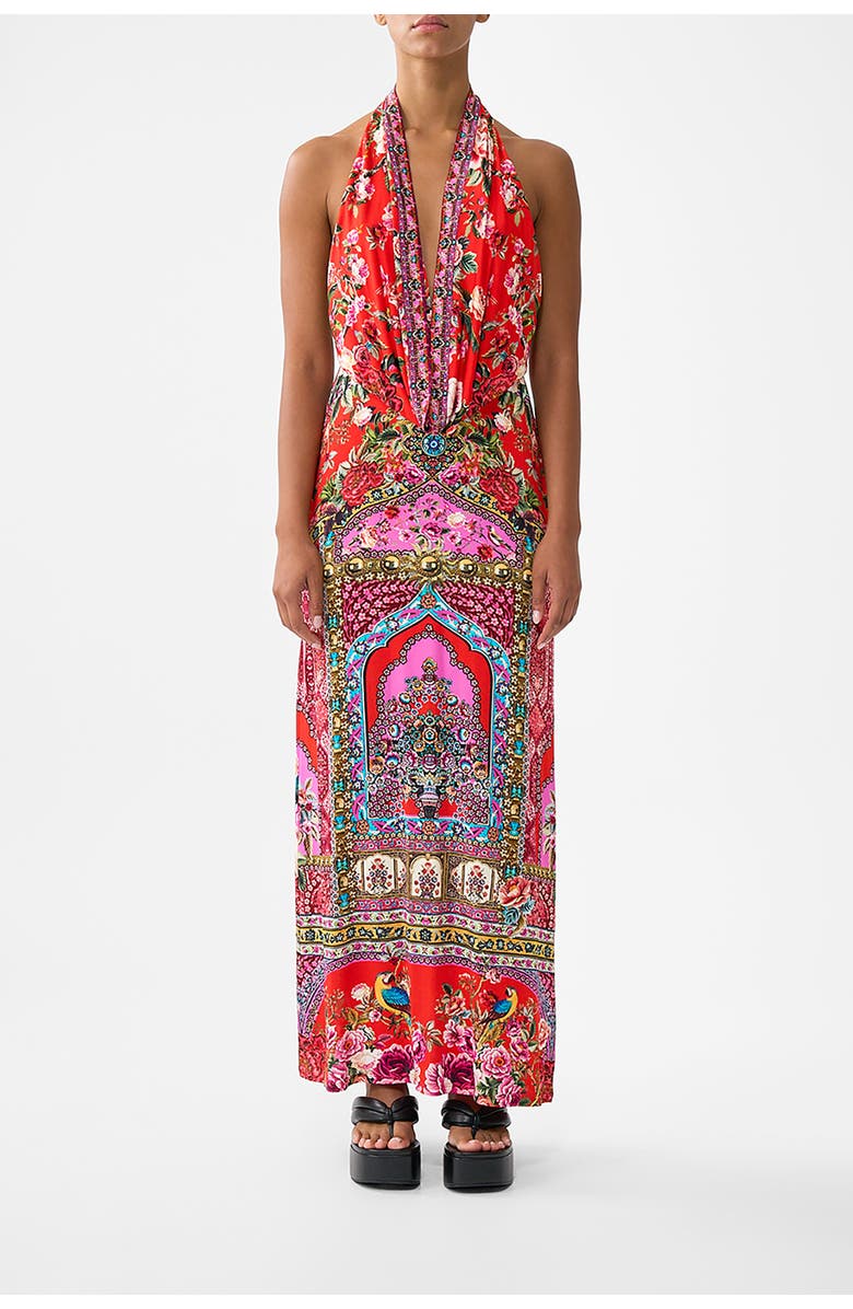 Camilla Deep Cowl Plunge Dress, Main, color, Heirloom Empire