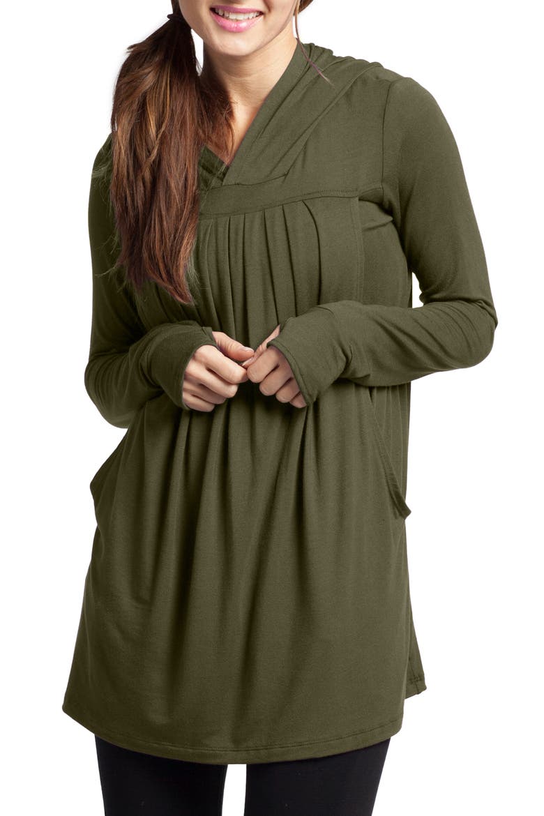 Yoga Maternity/Nursing Hoodie, Main, color, OLIVE