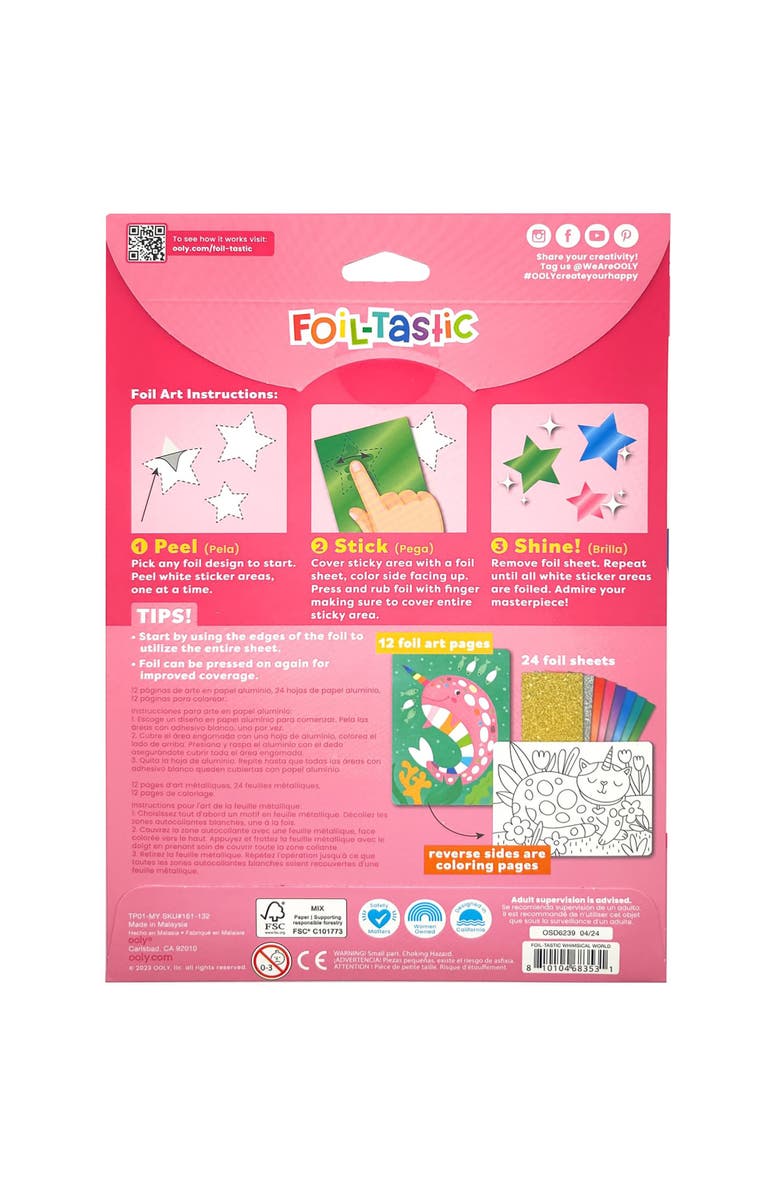 OOLY Foiltastic Foil Art and Coloring Set, Diy Craft, Alternate, color, Multicolored