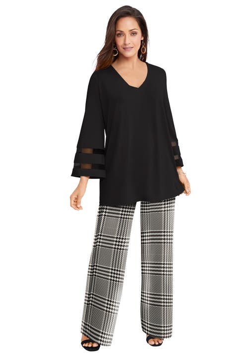 Jessica London Stretch Knit Wide Leg Pant