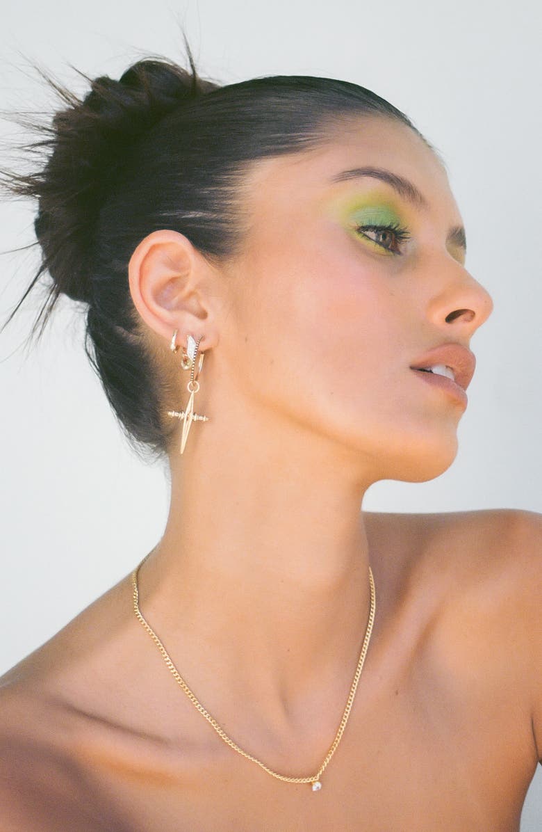 Luv AJ Pavé Cuban Link Hoop Earrings, Alternate, color, Gold