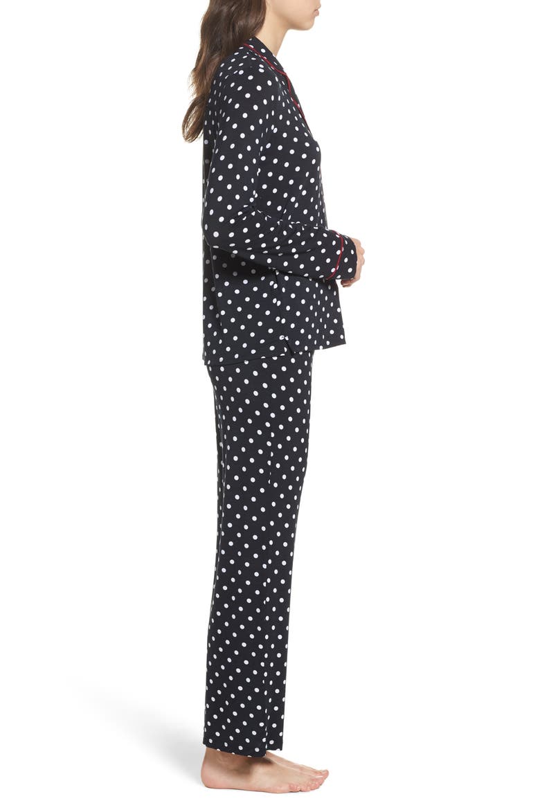 Stretch Modal Pajamas & Eye Mask, Alternate, color, BLACK