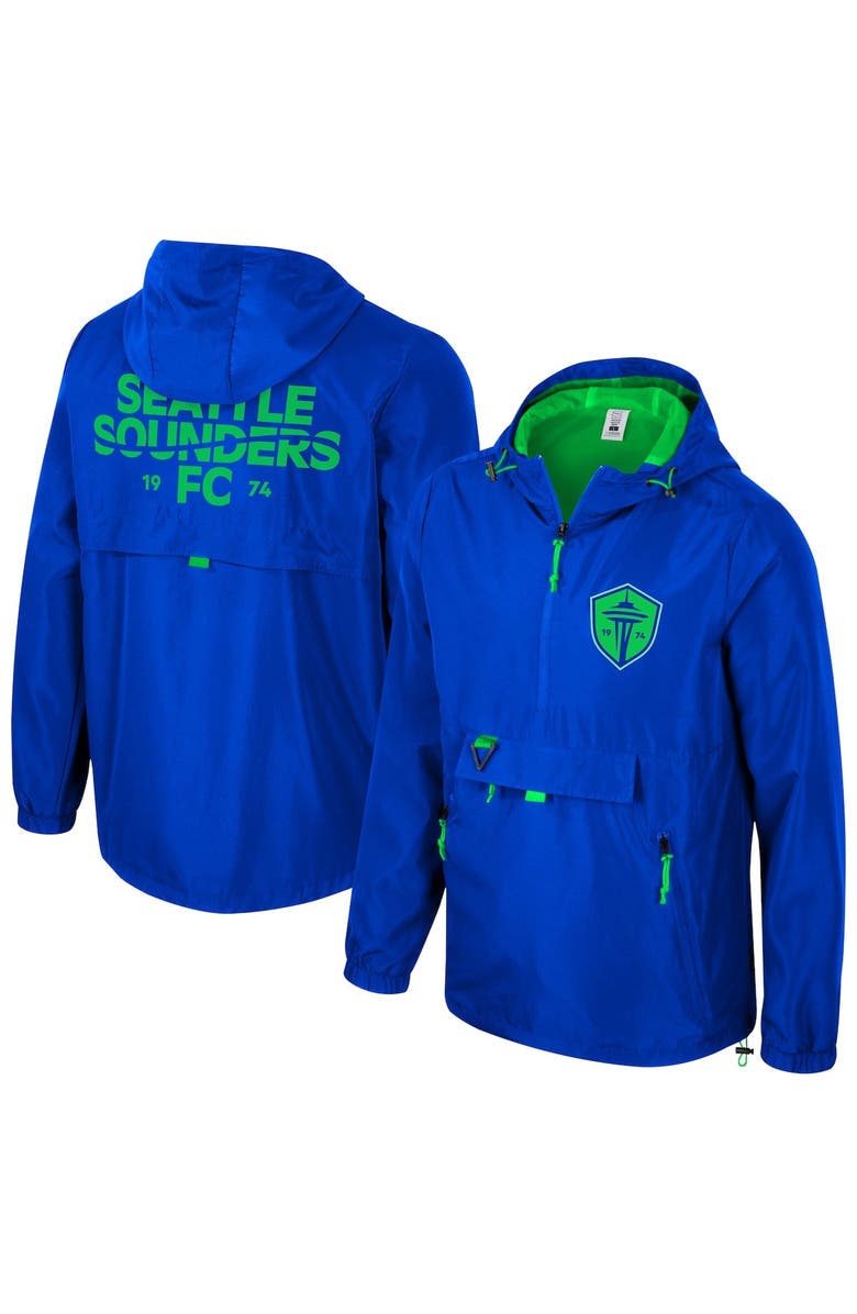 Stadium Essentials Men's Stadium Essentials  Blue Seattle Sounders FC Compete Quarter-Zip Jacket, Alternate, color, 