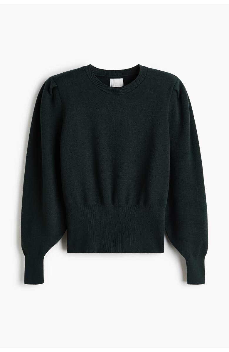 H&M Shoulder-pad Top, Main, color, Dark Green