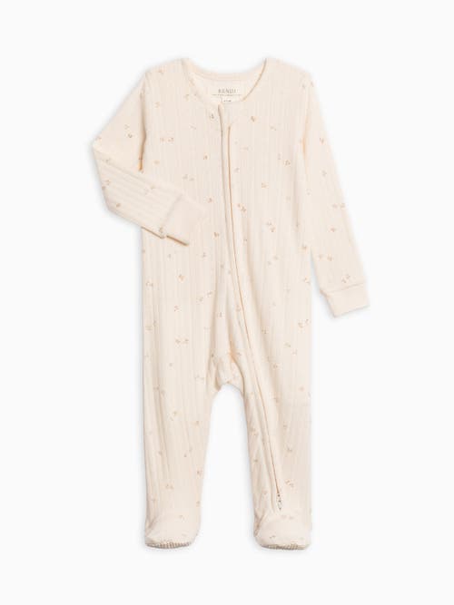 Kendi Babies'  Maya Pointelle Footed Sleeper In Neutral
