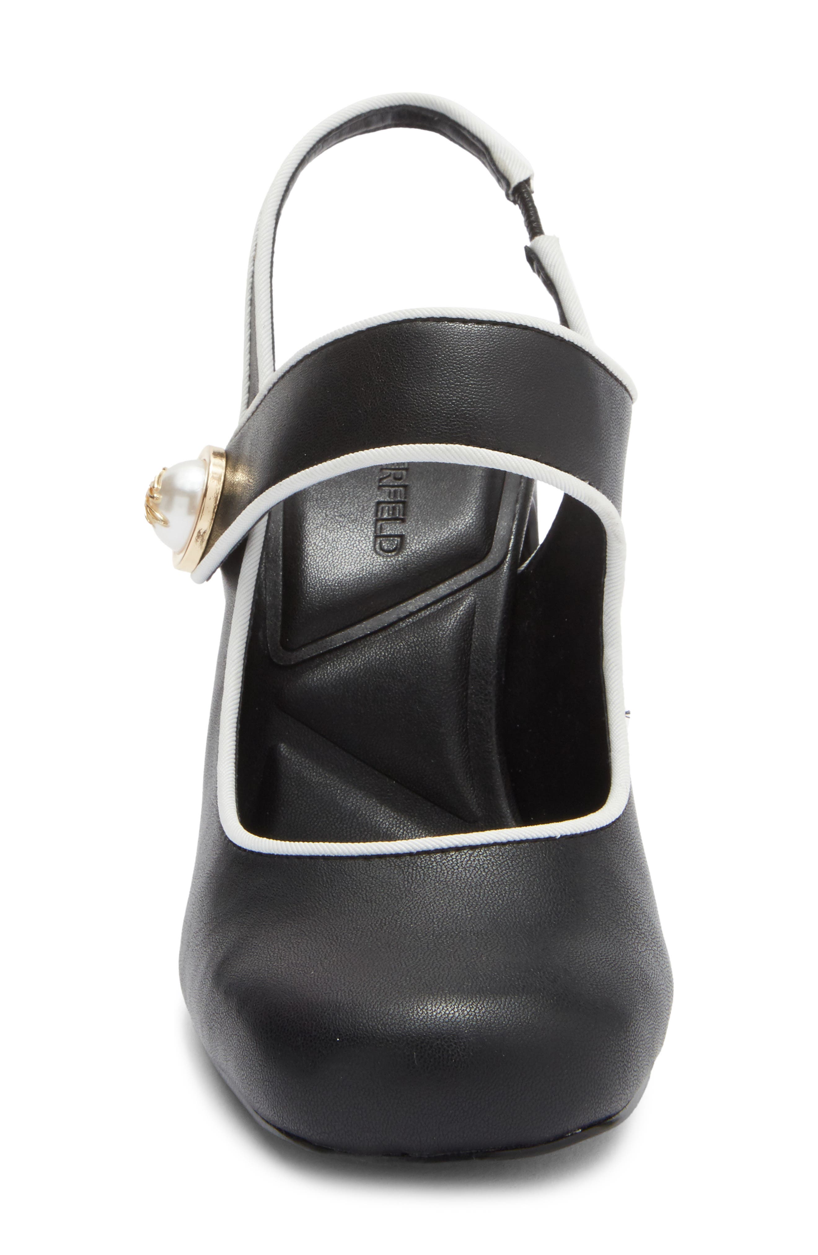 KARL LAGERFELD PARIS Piermont Slingblack Pump, Alternate, color, Black/ Bright White