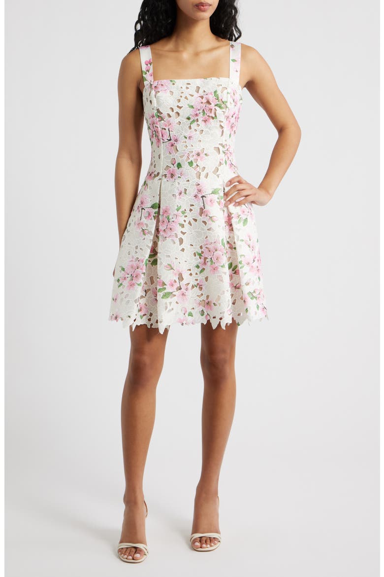 Amiri Lace Cutout Minidress, Main, color, WHITE FLORAL