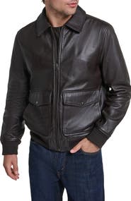 Cole Haan Aviator Leather Jacket