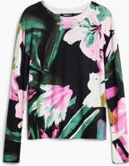 Desigual Floral Fine Gauge Crewneck Sweater