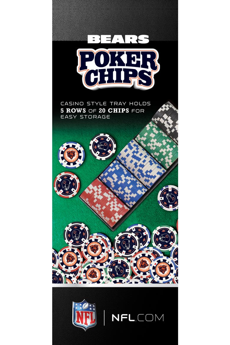 Chicago Bears 100 Piece Poker Chips, Alternate, color, Multicolor