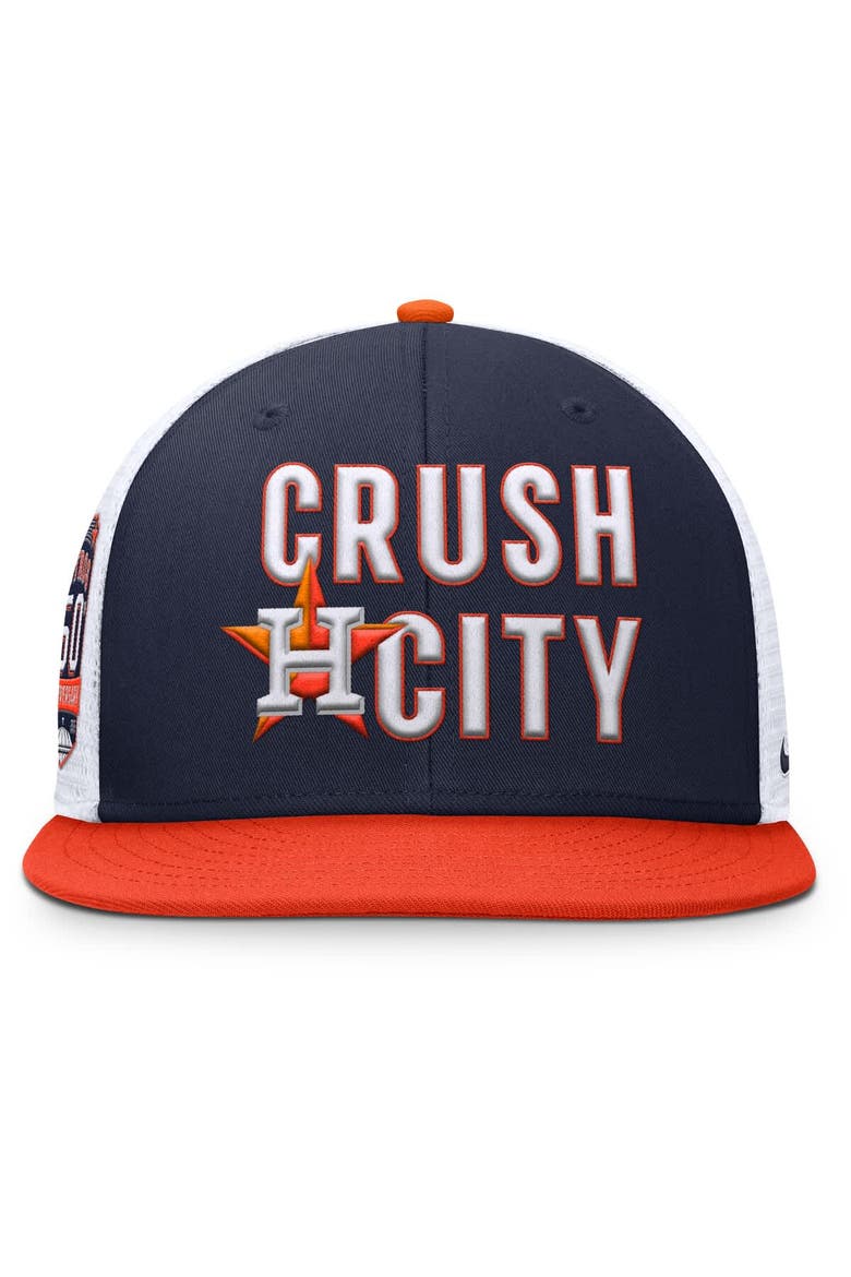 Men's Nike  Navy/Orange Houston Astros Pro Performance Trucker Snapback Hat, Alternate, color, Navy