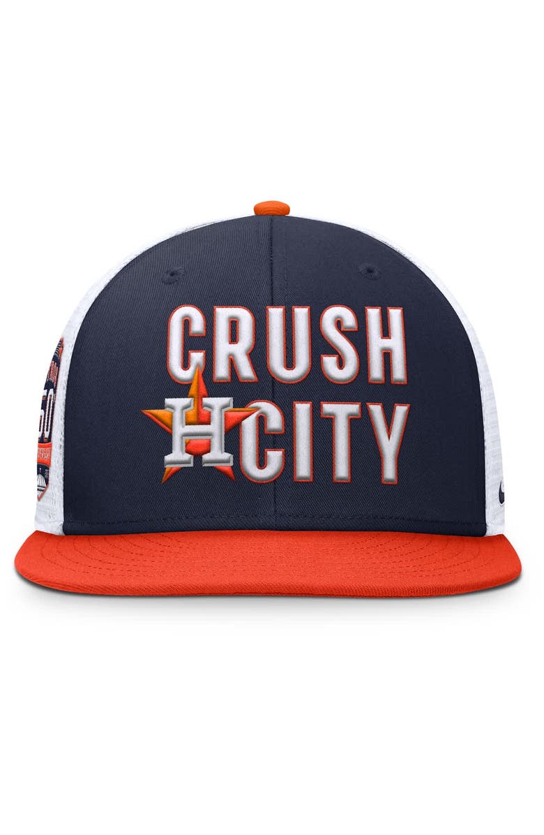 Nike Men's Nike Navy/Orange Houston Astros Pro Performance Trucker Snapback Hat, Alternate, color, Navy