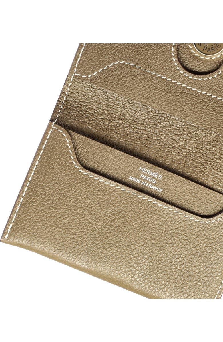 Pre-Owned Hermes R.M.S Card Holder Leather, Alternate, color, Etoupe