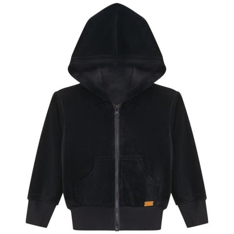 Cotton Velour Zip Hoodie Cardigan (Toddler, Little Kid & Big Kid)