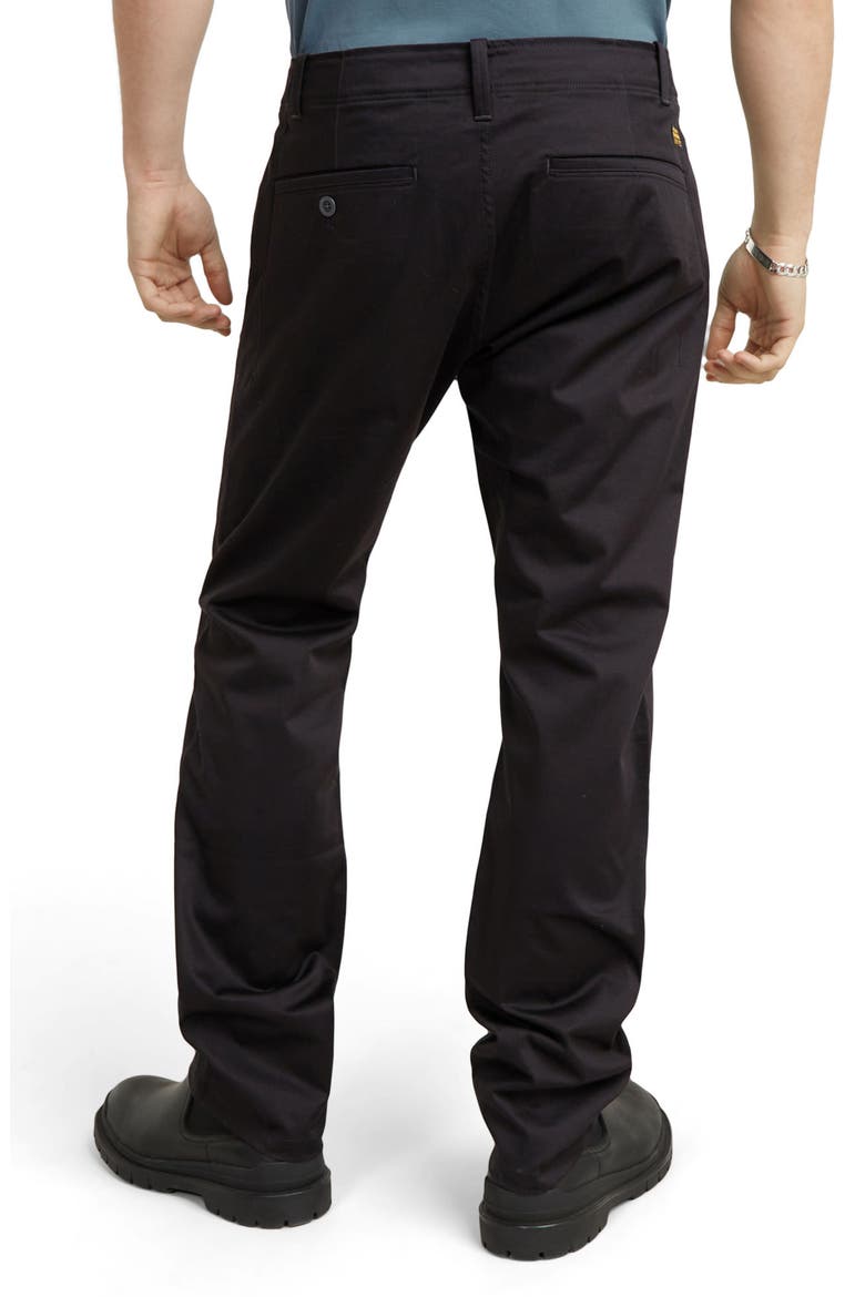 Mosa Straight Leg Flat Front Chinos, Alternate, color, DARK BLACK