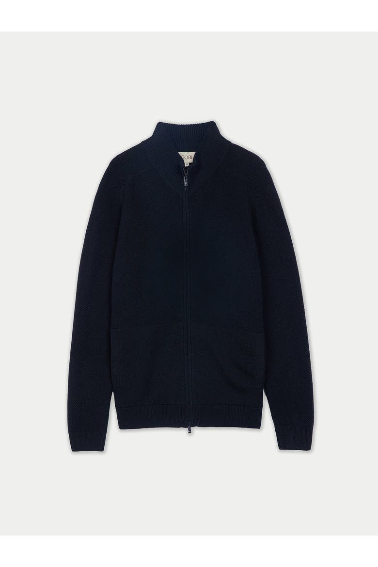 High Neck Full-Zip Cashmere Cardigan, Main, color, black