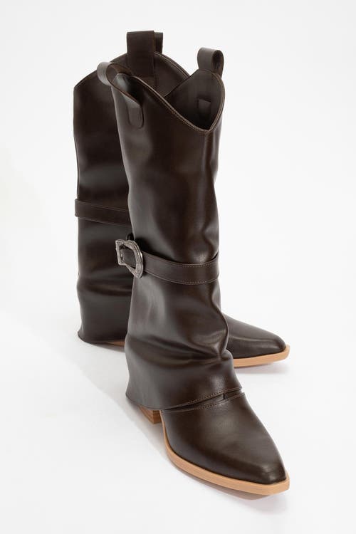 Prologue Shoes Okus Buckle Block Heel Boot In Multi