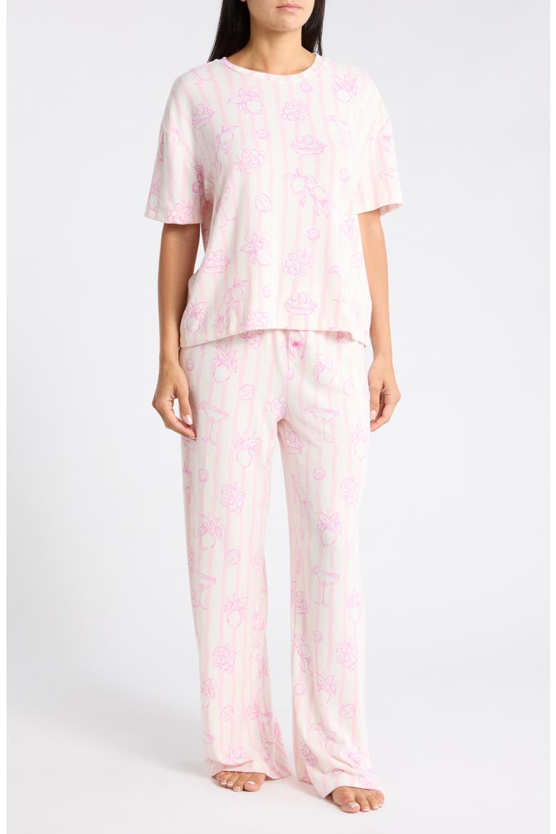 Print Relaxed Fit Pajamas, Main, color, BLUSH