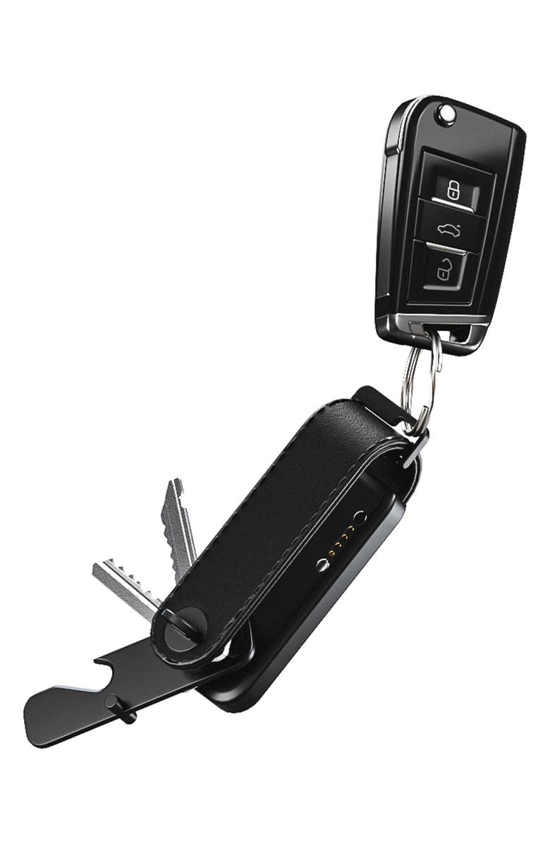 JOURNEY LOC8 Trackable Leather Key Organizer, Alternate, color, Black